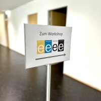 Hinweisschild zum Workshop Hinweisschild zum Workshop